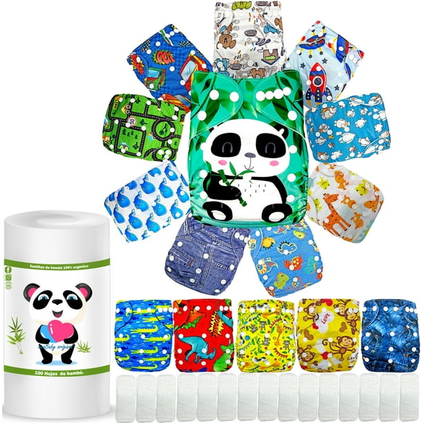 Pañales de Tela Ecológicos Reutilizables para Bebés Ecobaby Original Estampado