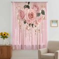 thumbnail image 3 of Pink Roses Romantic Sheer Curtains 72 Inches Long, Watercolor Botanical Floral Light Filering Curtains, Breathable Simi Curtain Privacy Drapes for Living Room Bedroom Lightweight Window Treatment, 3 of 9