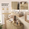 thumbnail image 5 of Furmax Rattan Door Buffet Cabinet Sideboard for Kitchen Wood Storage with Adjustable Shelf for Hallway Entry and Living Room, Beige, 5 of 7