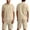 C Khaki, variant on Timoontee Men's 2 Piece Cotton Linen Sets Lightweight Summer Beach Sets Short Sleeve Lapel Shirts with Elastic Waist Drawstring Shorts Casual Sweatsuits Black S