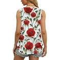 thumbnail image 2 of JTZGDY Beach Tank Tops for Women Retro Floral Pattern Print Eyelet Embroidery Summer Sleeveless V Neck Basic Workout T-Shirts Loose Flowy Tunic Blouse Multicolor#28 M, 2 of 6