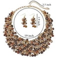 thumbnail image 6 of Bocar Fashion Crystal Stone Beads Chunky Collar Statement Jewelry Set, with Earrings, for Women, Brown, 19 inches (NK-10260-Amber Brown), 6 of 7