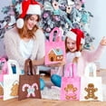 thumbnail image 6 of 20Pcs Christmas Party Favor Bags,Gingerbread Man Theme Party Gifts Bags Reusable Pink Candy House Birthday Party Bags with Handles for Girls Christmas Party Supplies Baby Shower, 6 of 7