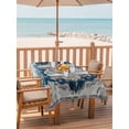 thumbnail image 2 of Outdoor Table Cloth with Umbrella Hole and Zipper, Blue Boho Floral Waterproof Rectangle Tablecloth 54"x80", Vintage National Floral Textured Washable Table Cover for Outside Party Patio Picnic, 2 of 8