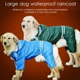 thumbnail image 2 of Large Dog Raincoat Adjustable Pet Water Proof Jumpsuit Lightweight Rain Jacket Hooded with Strip Reflective Blue, 2 of 6