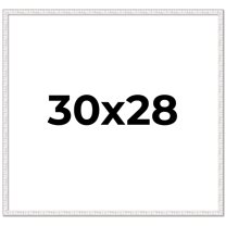 30x28 Frame White Real Wood Picture Frame Width 0.75 inches | Interior Frame Depth 0.5 inches |
