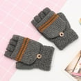 thumbnail image 2 of Zpanxa Kids Boys Girls Toddler Gloves Winter Gloves Half Finger Knit Gloves AB-yarn Boy Gloves, 2 of 3