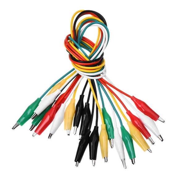 10Pcs 5-Colors Double Ended Alligator Clips Test Lead Jumper Wire 50cm Metal, Soft Plastic2988