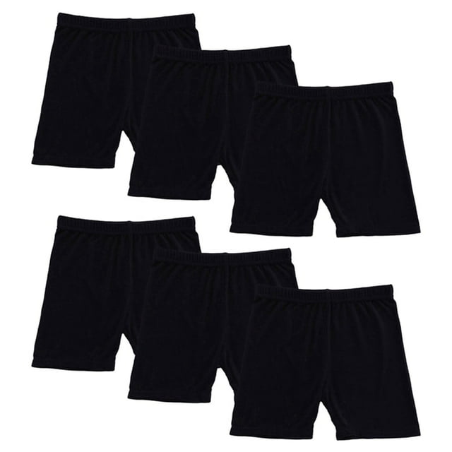 Paquete de 6 pantalones cortos de baile para niñas, transpirables, para ciclismo, para usar debajo del vestido, de seguridad, de 2 a 10 años