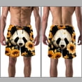 thumbnail image 3 of luoweisi Men's Beach Shorts Quick Dry Swim Trunks with Mesh Lining Panda Sunflower 2XL, 3 of 5