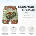 thumbnail image 5 of Balery Retro Cover For Coffee Mens Swim Trunks Swim Shorts for Men Quick Dry Inseam Beach Shorts with Compression Liner Pocket-Large, 5 of 9