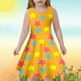 thumbnail image 2 of Robe d'Été pour Fille Robe Trapèze Sans Manches Robe Teinture sur Nœuds pour Filles Longues Robes pour Filles, 2 of 5