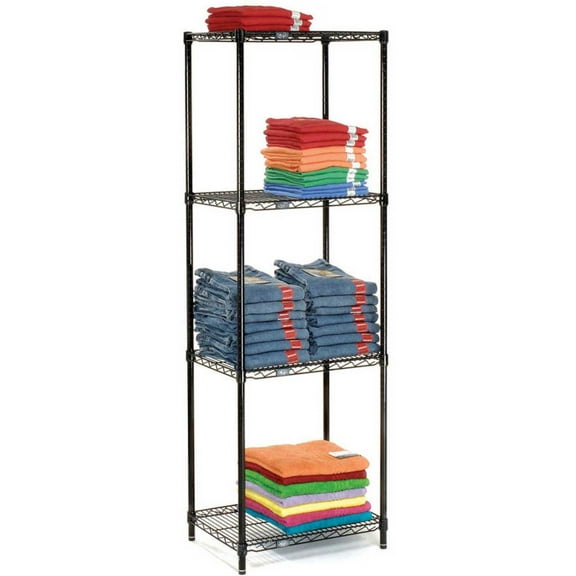 Nexel 5 Shelf Black Epoxy Wire Shelving Unit Starter 24""W x 24""D x 63""H