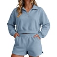 thumbnail image 2 of Womens Sweatsuits 2 Piece Set Oversized Sweatshirt For Women Crew Neck Sweatshirts Women Shorts And Sweatshirt Set For Women Lounge Set Athletic Sets For Women Cute SweatshirtsPullover Sweaters, 2 of 7