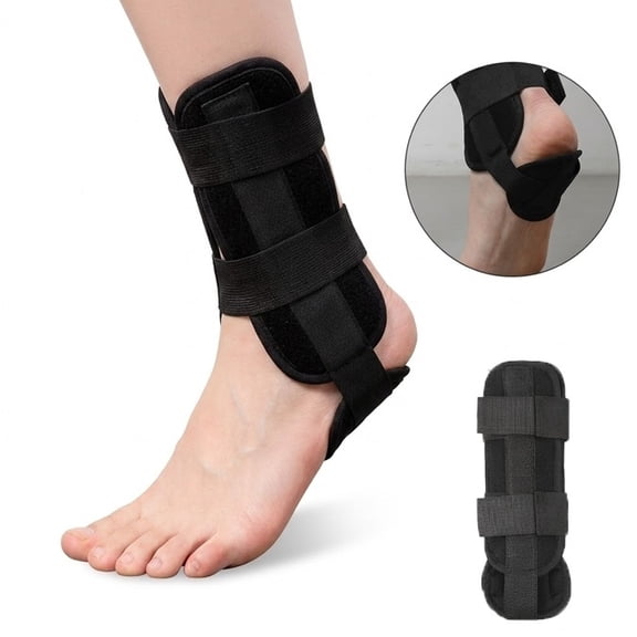 Ankle Support Brace with Bilateral Aluminum Splints Adjustable Elastic Straps & Open Heel Design for Ankle Stability and Injury Recovery