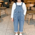 thumbnail image 4 of Coerni Boys Trendy Denim Bib Overalls Sleeveless Button Strps Jean Rompers 1-10Y Kids One Piece Casual Jumpsuits Back to School, 4 of 6