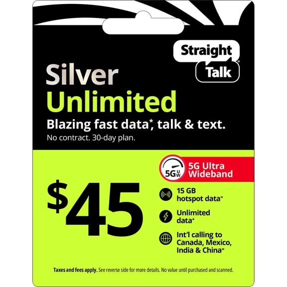 Straight Talk $45 Unlimited 30-Day Plan