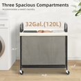 thumbnail image 2 of Cesto para ropa STORAGE MANIAC 120 L de 3 compartimentos con ruedas, beige, 2 of 8