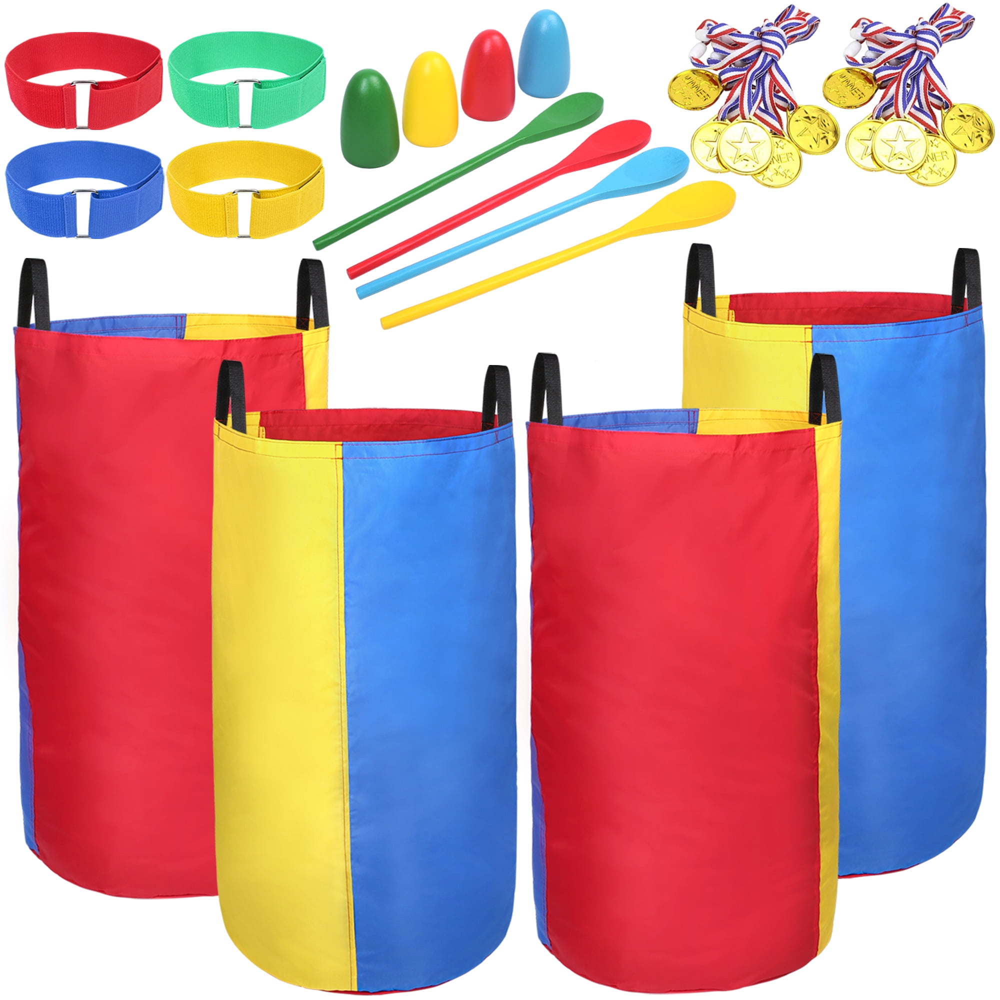 LotFancy Potato Sack Race Bags for Outdoor Lawn Games, Outside Yard Games