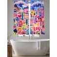 thumbnail image 4 of Colorful Abstract Sheer Curtains 72 Inch Length 2 Panels Set, Oil Painted Contemporary Modern Voile Window Treatment Rod Pocket Curtains Sheers Drapes for Bedroom/Living Room/Kitchen 52"x72"x2, 4 of 7