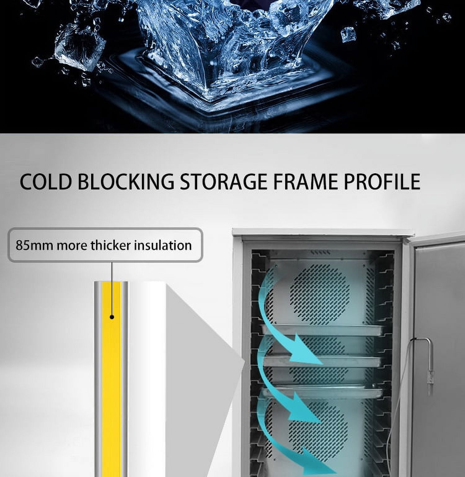 Kolice Commercial 15 Trays Blast Chiller,Chest Freezer, Blast Freezer, Batch Freezer for Ice Cream Store,Dessert Shop,Restaurant,Hotel,Canteen, Etc