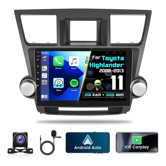 Torovo Car Radio Stereo Toyota Highlander 2008-2013 Android Carplay GPS 2 32G