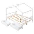 thumbnail image 6 of Full Size House Bed, Wooden Platform Bed with Roof, 2 Drawers,Headboard and Footboard for Bedroom Guest Room, No Box Spring Required, White, 6 of 9