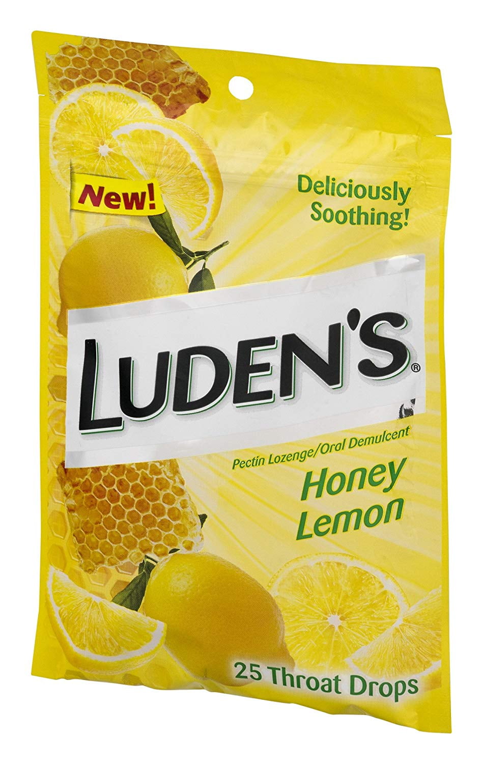 Ludens Cough Drops Honey LEMON Throat Drops 25 count Each