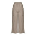 thumbnail image 6 of Owordtank Women's Wide Leg Cargo Pants Streetwear Low Waisted Baggy Pants with Multi Pockets, 6 of 8