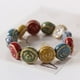 thumbnail image 4 of Paquete de 2 pulseras de cerámica colorida, estilo étnico simple, variedad de formas, cadena de mano elástica para mujeres y niñas, 4 of 5
