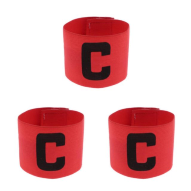 VONKY Réglable Fluorescent Capitaine Brassard pour le Football de Football Sports Rouge C Lettre Marque 3Set