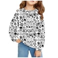 thumbnail image 1 of MIASHUI Chandail en Molleton pour Filles Hauts Imprimé Graphique Pulls Manches Longues Pull Décontracté, Blanc, 2-3 Ans, 1 of 5