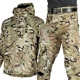 thumbnail image 3 of Traje impermeable de lana para invierno, conjunto de chándal para senderismo para hombre, chaqueta Softshell, chaqueta térmica para acampar, traje táctico, ropa de pesca, 3 of 5