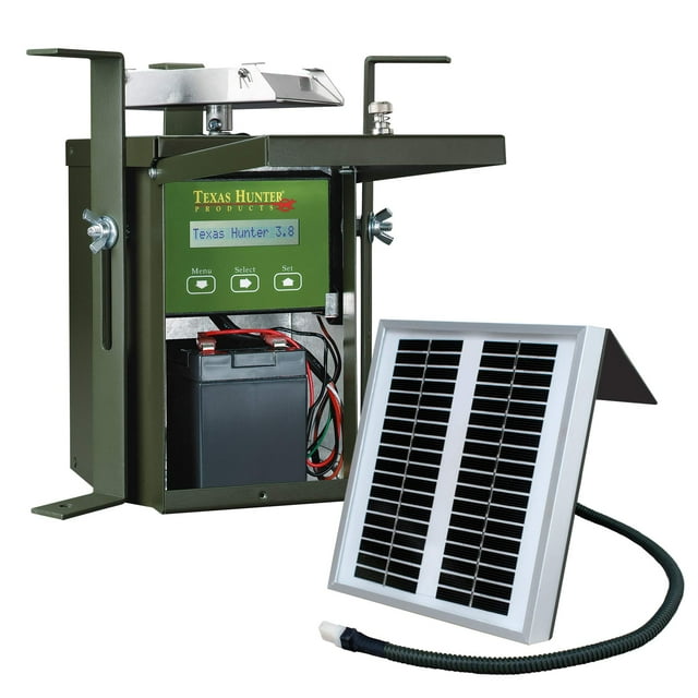 Texas Hunter 12-Volt Game Feeder System - Model TH70 + Battery + SP12 Charger