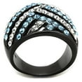 thumbnail image 3 of Luxe Jewelry Designs Women's Stainless Steel Two-Tone IP Black Ring with Top Grade Crystal in Sea, 3 of 4