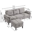 thumbnail image 5 of Pingliang Home 4 Piece Sofa Set,Sectional Sofa Couch with Storage Ottoman and Storage Pockets, L Shaped 3 Seater+Ottoman+Loveseat+Accent Chair,Living Room Furniture Set for Apartment Apt Living Room, 5 of 9