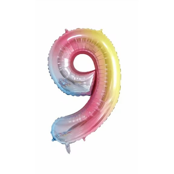 Rainbow Gradient Colorful Number Balloon Foil Balloon F07M1-77-9