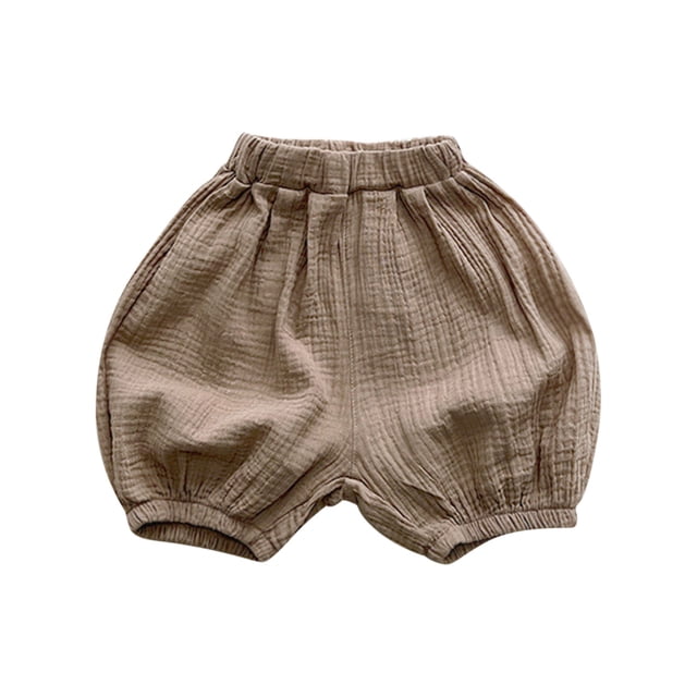 Odeerbi 2-8 Años Niños Niñas Bloomers Cubrepañales Pantalones Cortos Color Sólido Algodón Lino Casual Deportes Pantalones Cortos Linterna