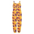 thumbnail image 5 of AWZXDE Toddlers girl halloween Girls Jumpsuits Rompers For Girls Spaghetti Strap Jogger Harem Pants Pumpkin Bat Allover Print Side Pockets Halloween Holiday Outfits Blue - 2-3 Years, 5 of 5