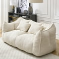 thumbnail image 3 of Giant Bean Bag Sofa for Two Adults, High Resilience Foam Recliner Loveseat, Easy Move & Clean Bean Bag Couch for Living Room, Bedroom, Apartment, Beige, 3 of 8