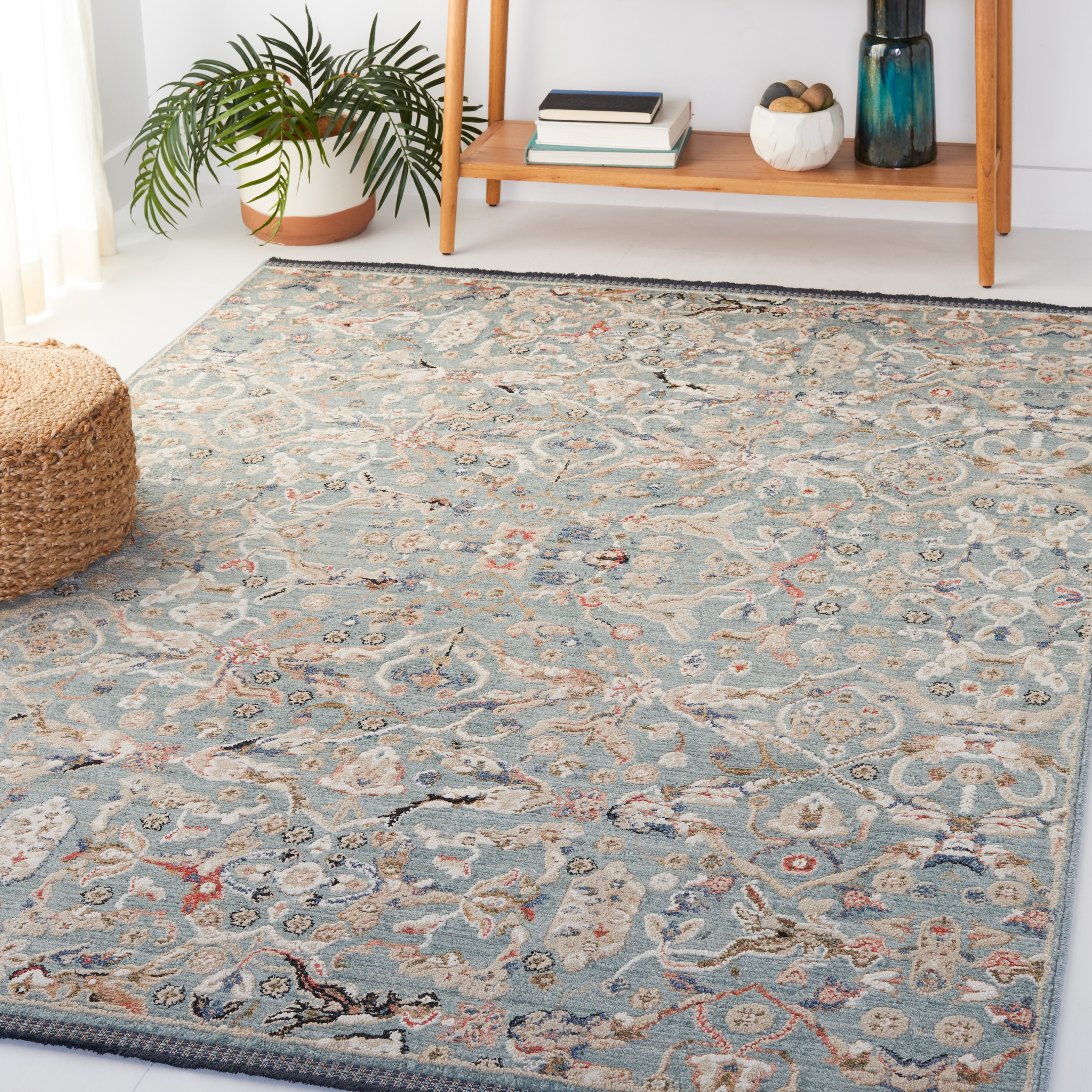 SAFAVIEH Vivaldi Petrina Abstract Area Rug, Navy/Rust, 5'3" x 7'6"
