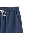thumbnail image 5 of Long Shorts for Men Summer Casual with Pockets M-5X Capris Elastic Waisted Drawstring Sweat Short Pant (5XL, Dark Blue), 5 of 6