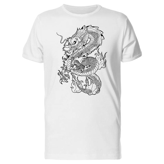 Long Chinese Dragon Hand Drawn Tee Men's -Image by Shutterstock