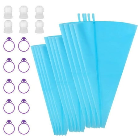 

Piping Bags and Tips Set Cake Decorating Supplies for Baking with Reusable Pastry Bags and Tips Standard Converters 3 sizes