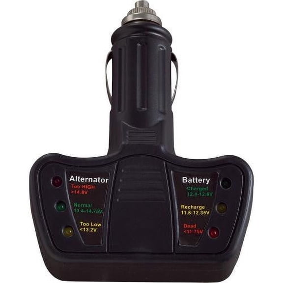 Instant LED Car Battery & Alternator Tester - Plugs Into Cigarette Lighter Socket