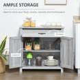 thumbnail image 4 of HOMCOM Farmhouse Sideboard, Buffet Cabinet with Barn Door, Grey Grain, 4 of 10