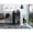 Brown, variant on Spacious Top with Metal Rail, Glass Door Cabinet - Medium Width Bar Cart for Dining