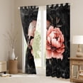 thumbnail image 3 of Manfei Horror Gothic Skull Black Out Curtains,Rustic Floral Flower Curtains Pack of 2 (42x63 Each),Spooky Halloween Spider Webs Bedroom Curtains For Teens,Breathable Home Decor, 3 of 6
