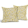 thumbnail image 2 of Brown Yellow Floral Pillow Covers 20x20 Inch Vintage Flower Throw Pillow Covers Rustic Wildflower Tan Outdoor Pillowcases Farmhouse Cotton Linen Cushion Covers for Couch Sofa Bedroom Home (Pack of 2), 2 of 6