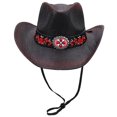 thumbnail image 4 of Slccxzc Unisex Summer Straw Cowboy Hat Wide Brim Sun Protection Panama Hat, 4 of 7